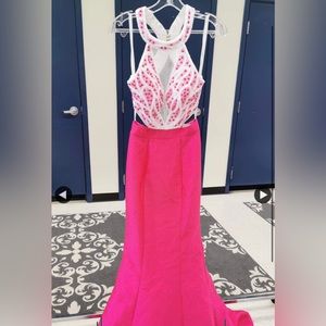 Hot Pink trumpet style dress